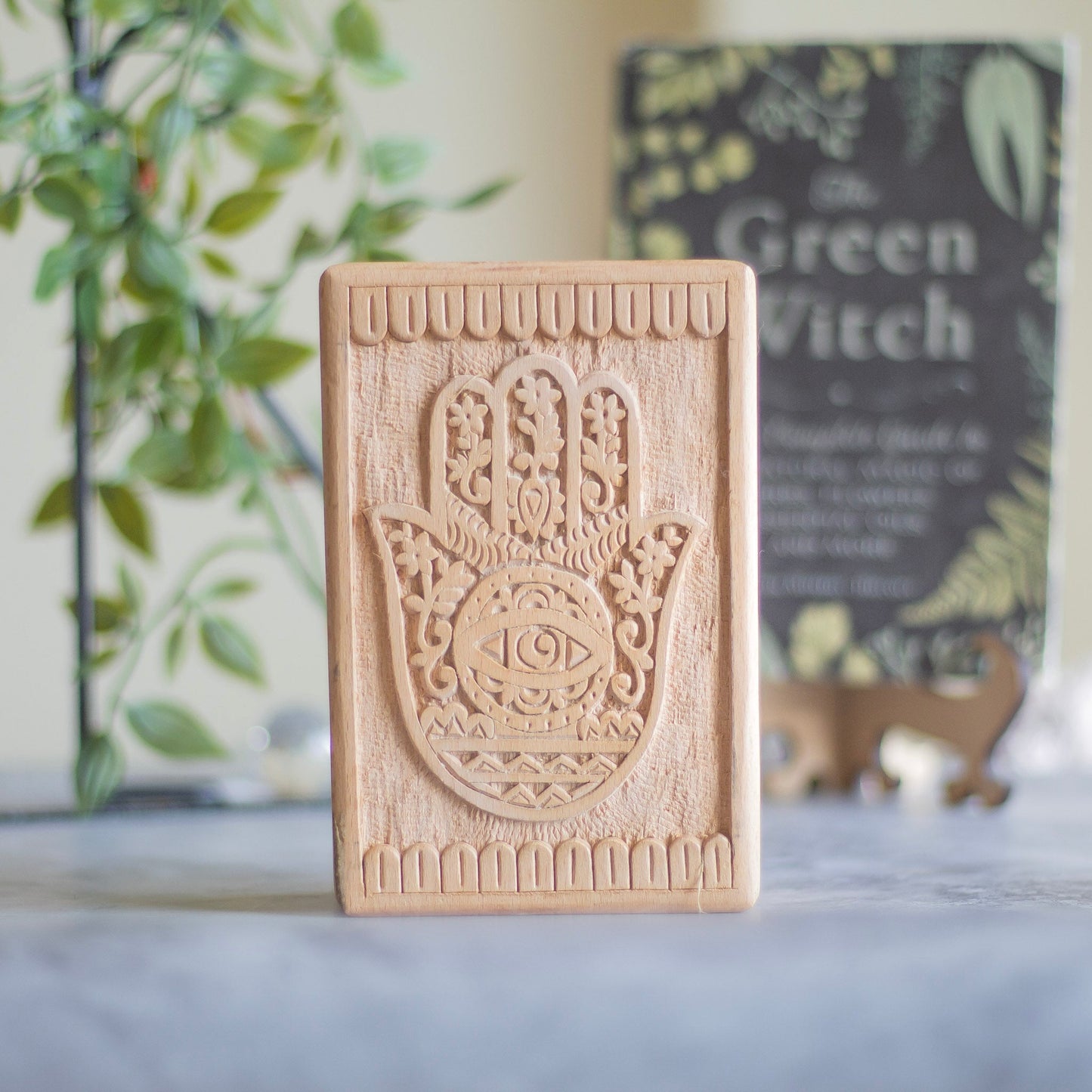 Hamsa Carved wooden Box