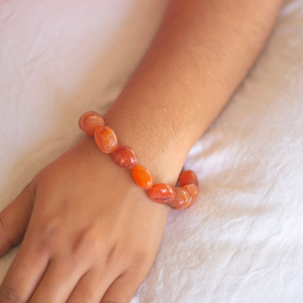 Orange Carnelian Tumble Bracelet