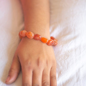 Orange Carnelian Tumble Bracelet
