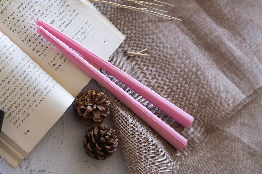 Extra Long Pink Taper - Set of 2 | Soy wax