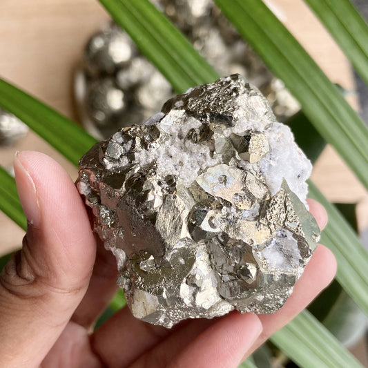 Pyrite Cluster with inclusion of quartz - 162 Gm