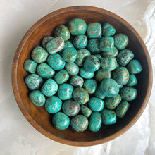 Load image into Gallery viewer, Superior quality Chrysocolla Tumble | Throat Chakra, Expression , Public Speaking
