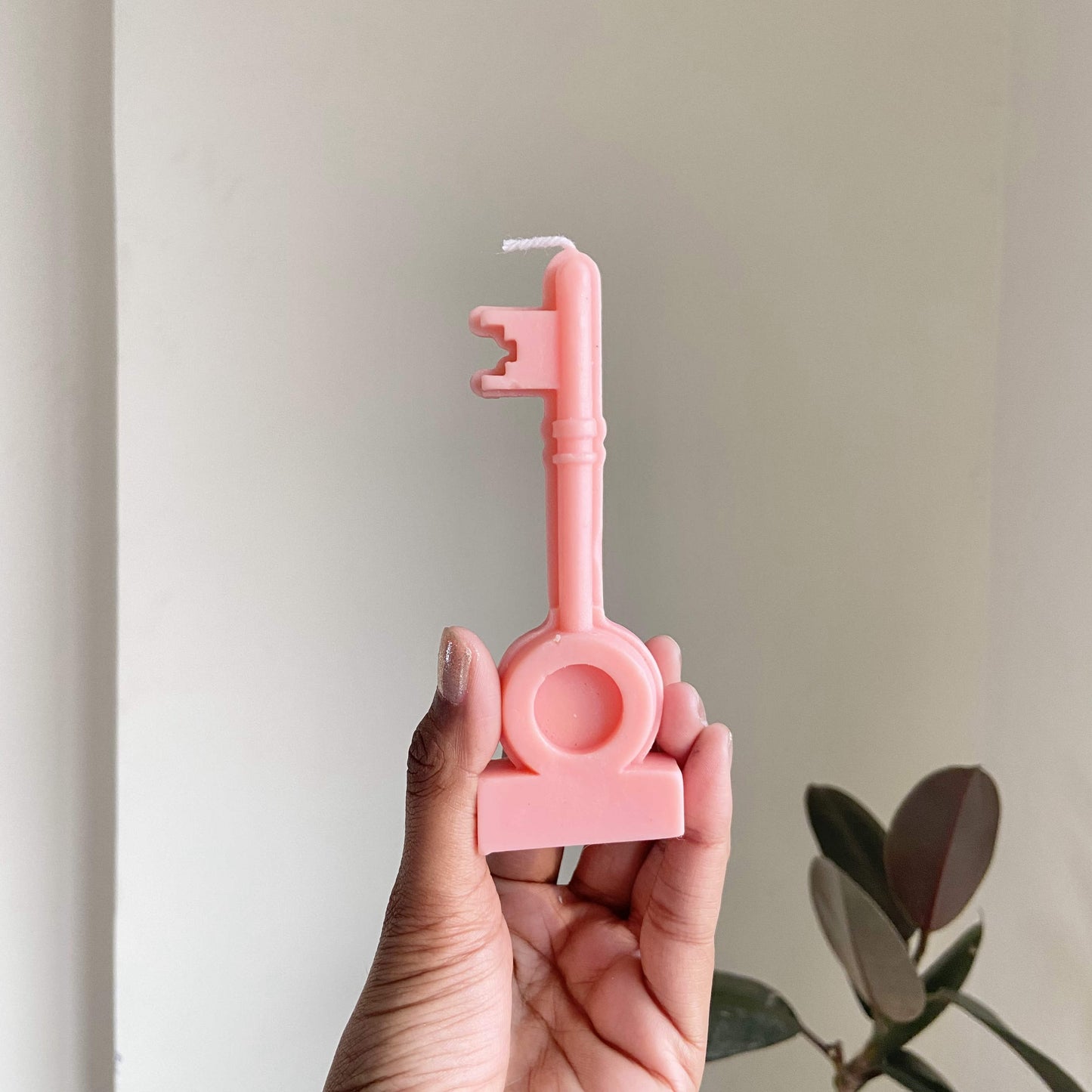 Pink Key Candle
