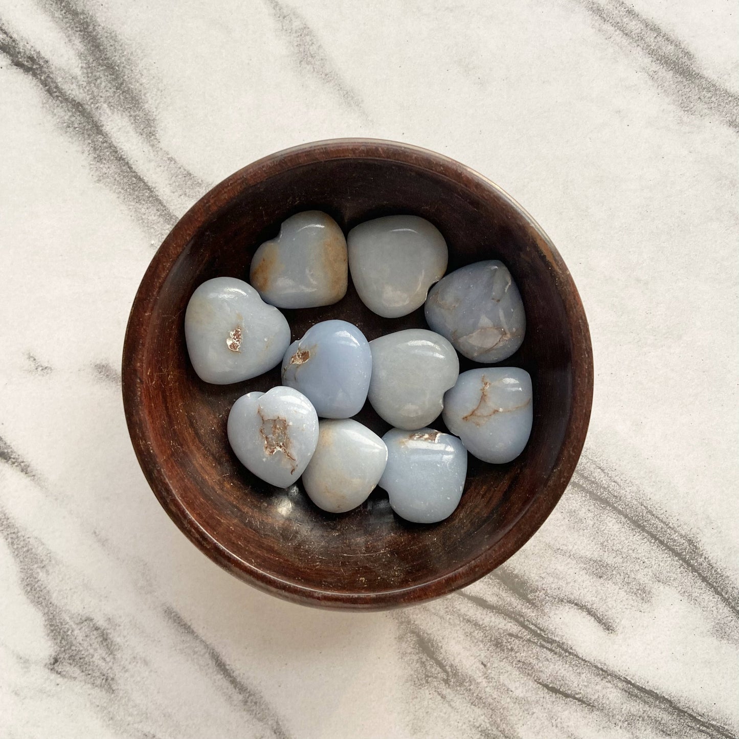Angelite Mini Hearts |  Stone to Connect with Spirit Guides