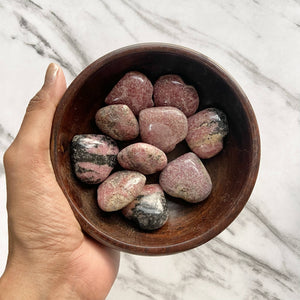 Rhodonite Mini Heart (Peruvian) | Attract Love in general & Promotes inner Peace