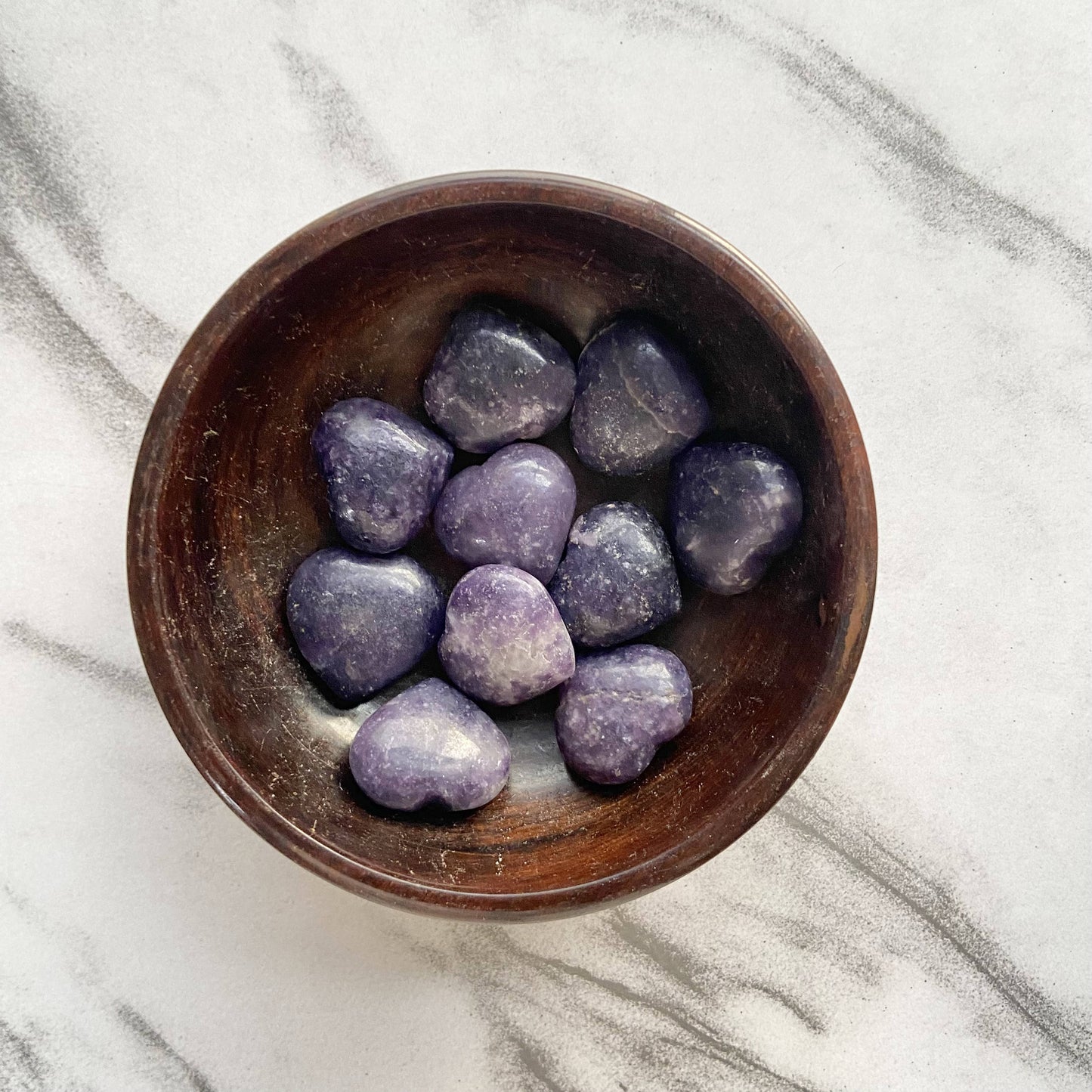 Lepidolite Mini Hearts | Clear Blockages of Heart Chakra & Third eye Chakra