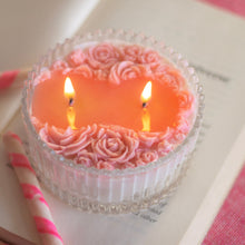 Load image into Gallery viewer, Pink Rose bouquet Soy Scented Candle
