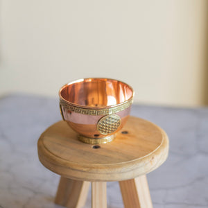 Small Flower of life carved copper Bowl