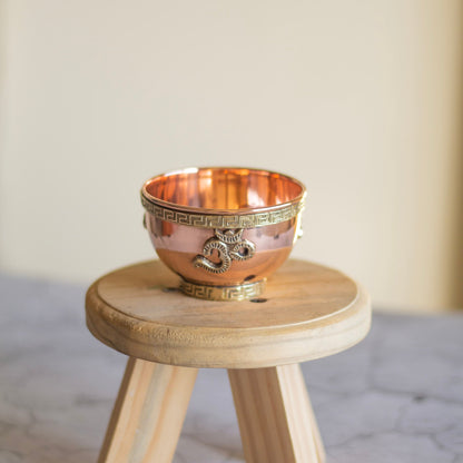 Small Om Carved Copper Offerinf Bowl