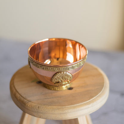 Small Tree of Life carved copper offering bowl