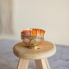 Load image into Gallery viewer, Small Tree of Life carved copper offering bowl
