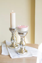 Load image into Gallery viewer, Silver Finish Glass Candle Holder
