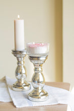 Load image into Gallery viewer, Silver Finish Glass Candle Holder
