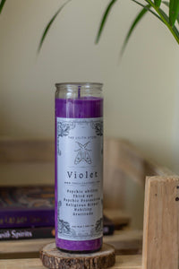 Violet Tall Glass Candle | Soy Wax