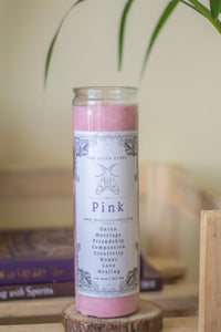 Pink Tall Glass Candle | Soy Wax