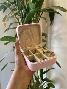 PU Leather Zipper Portable Storage Box Case