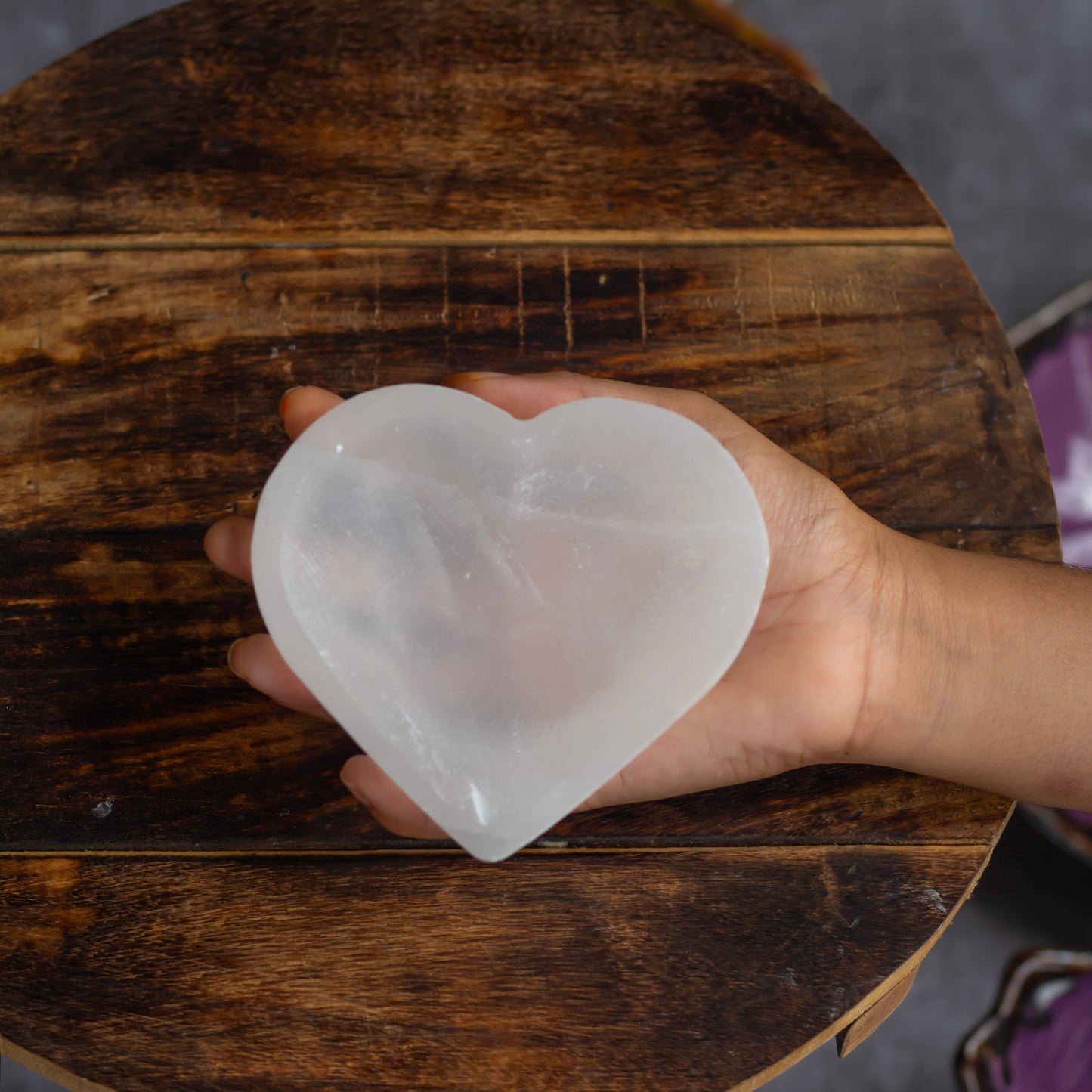 Heart Shaped Selenite Bowl | 7 Cm approx