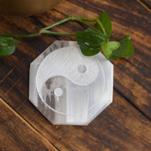 Load image into Gallery viewer, Yin Yang symbol carved Selenite Plate
