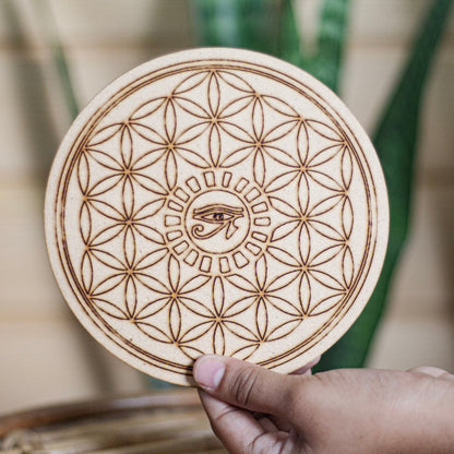 Flower of life with eye of horus Altar Tile