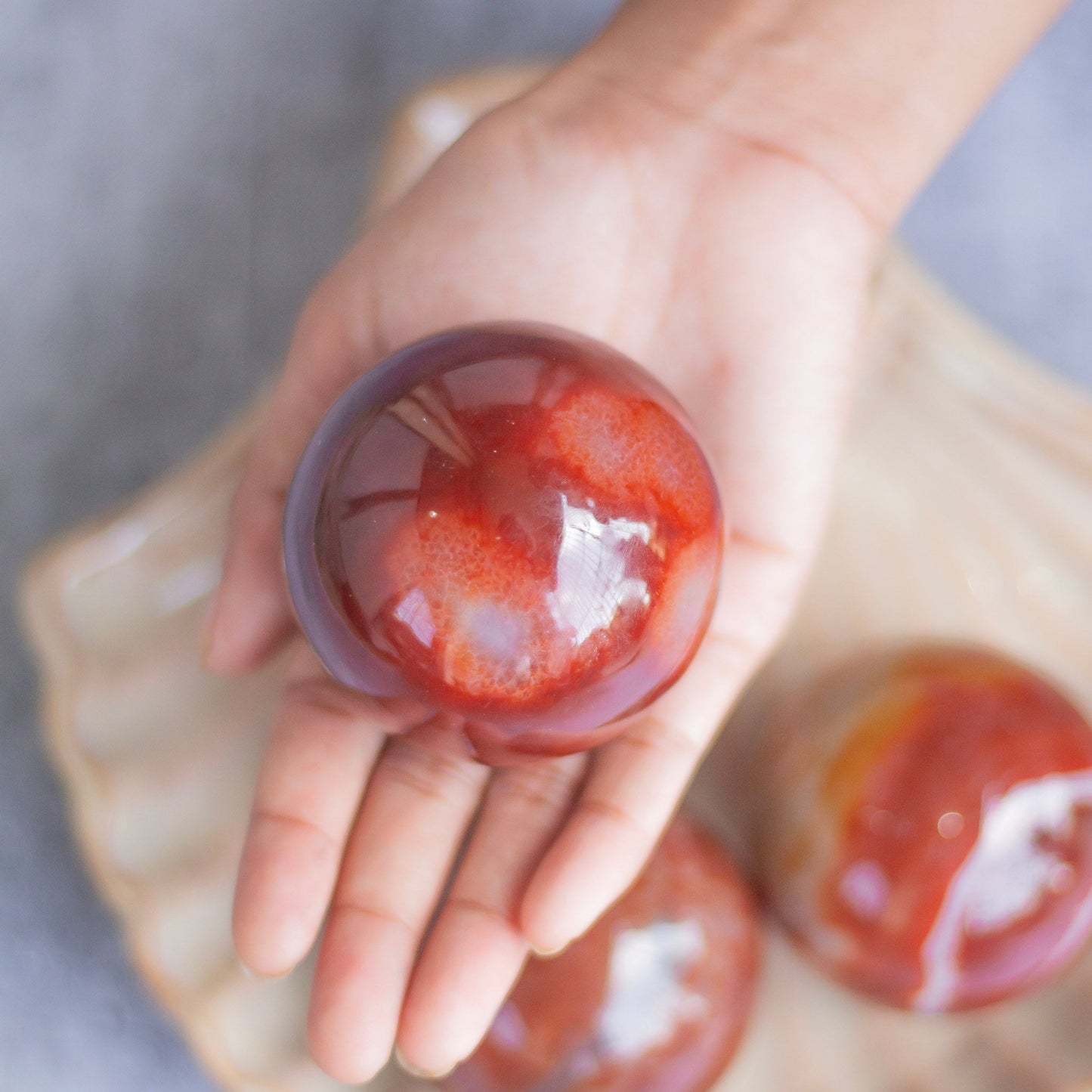 Large Size Red Agate Spheres | Grounding & Stability