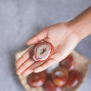 Red Agate with little druzy Palm Stone | Grounding & Stability