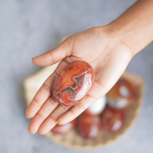 Red Agate Palm Stone | Grounding & Stability