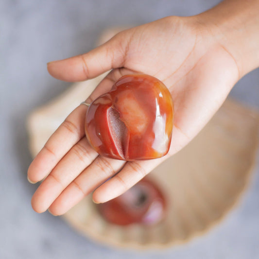 Red Agate with little druzy Heart | Grounding & Stability