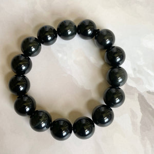 Rainbow Obsidian Bead Bracelet - 10mm | Protective Stone