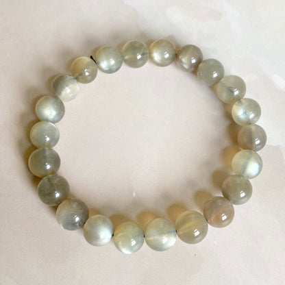 Black Moonstone Bead Bracelet | Grounding & Protection