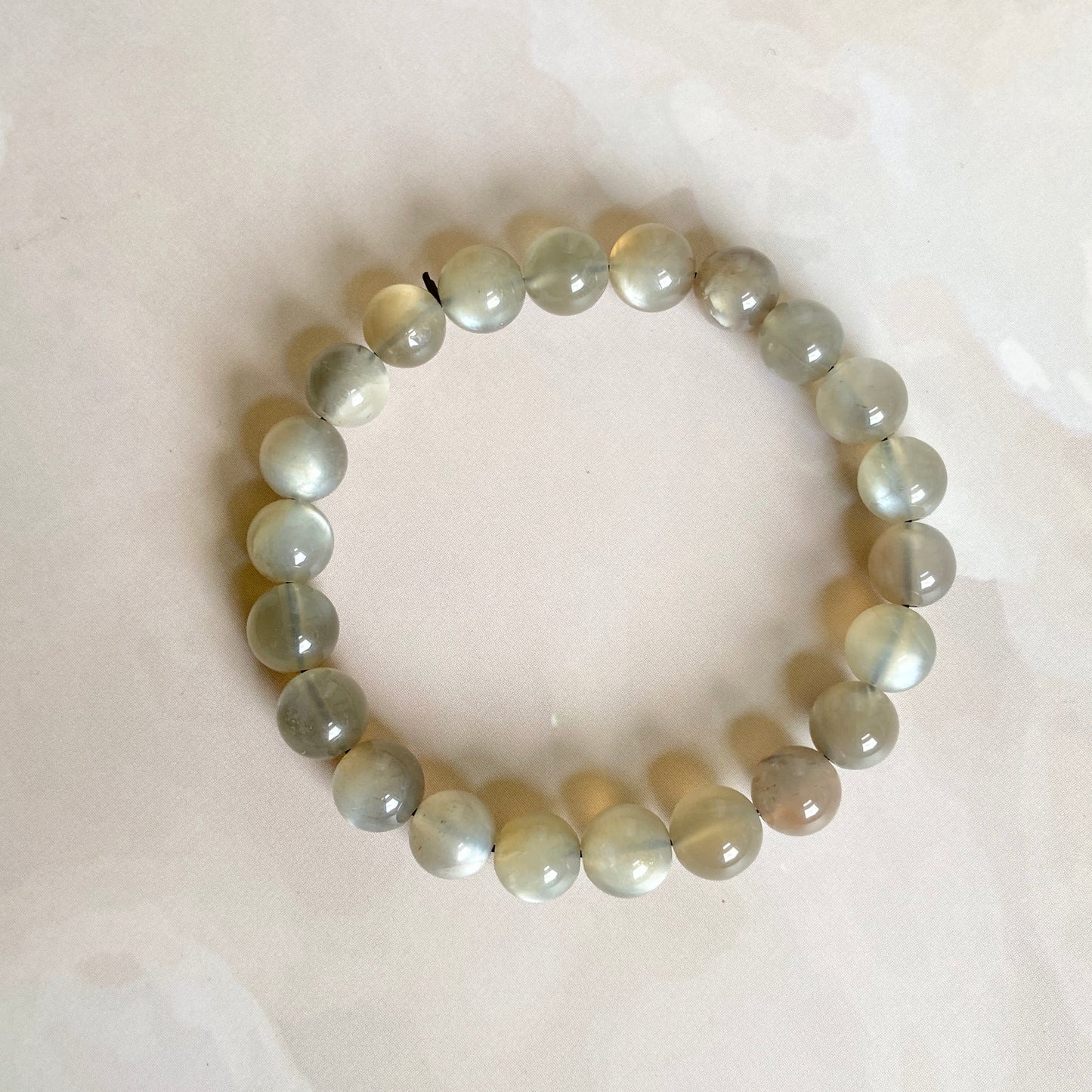 Black Moonstone Bead Bracelet | Grounding & Protection