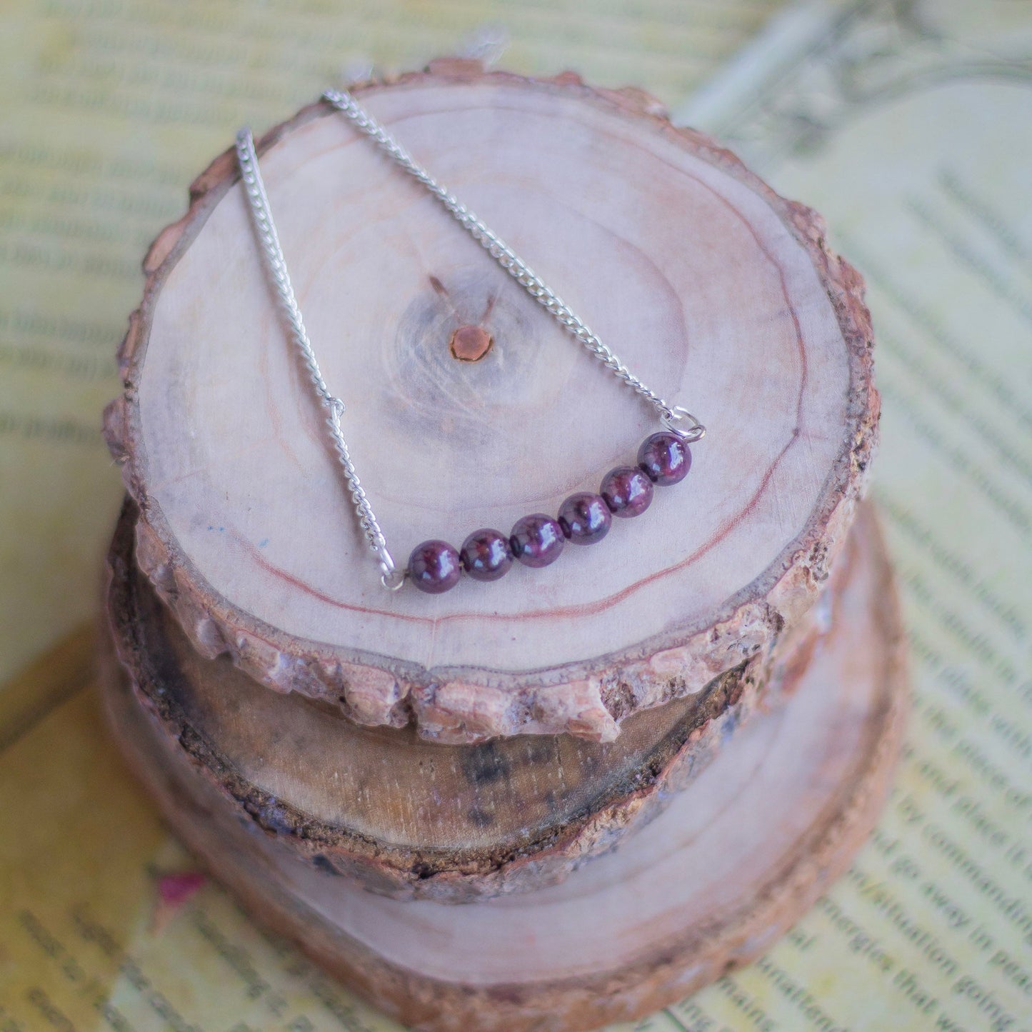 Garnet Bead Necklace | Root Chakra , Inspire Love & Strengthen survival Instincts