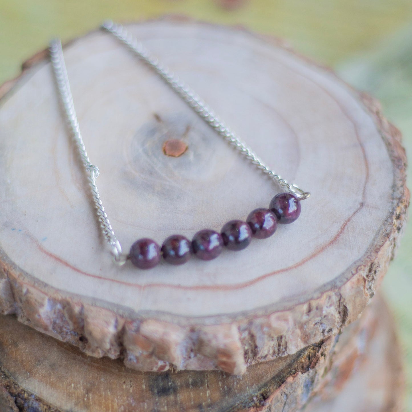 Garnet Bead Necklace | Root Chakra , Inspire Love & Strengthen survival Instincts