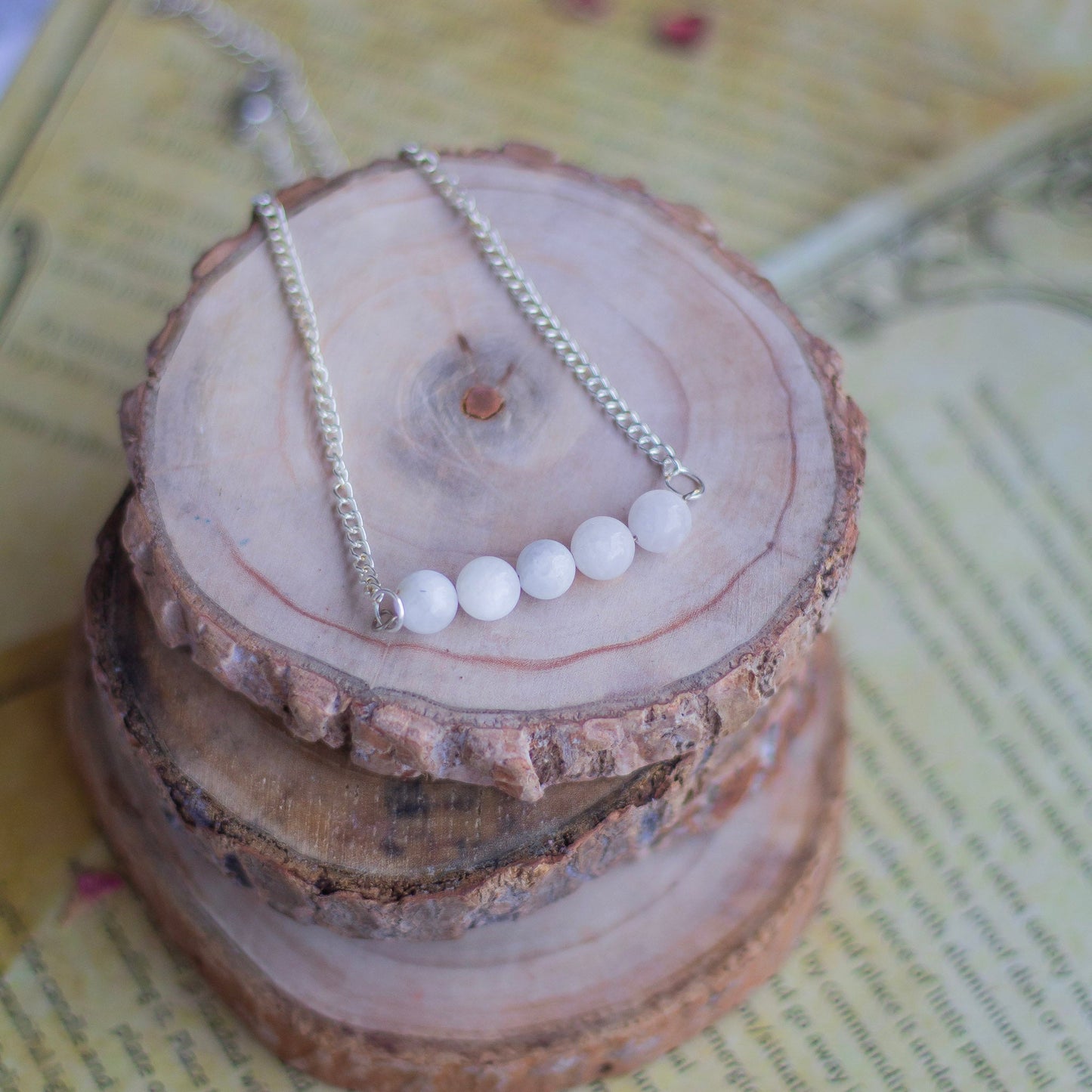 Rainbow moonstone Bead Necklace | Cultivates Compassion & empathy