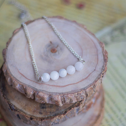 Rainbow moonstone Bead Necklace | Cultivates Compassion & empathy