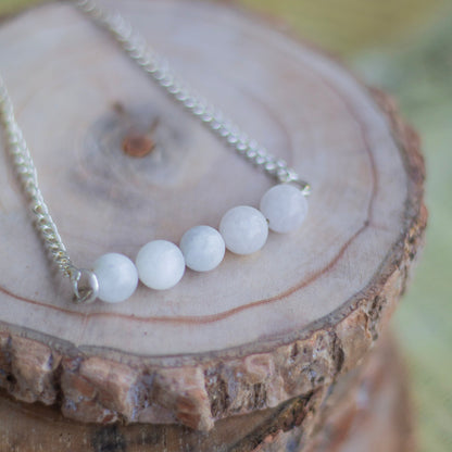 Rainbow moonstone Bead Necklace | Cultivates Compassion & empathy