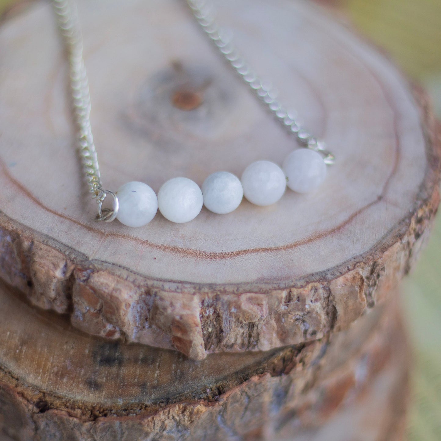 Rainbow moonstone Bead Necklace | Cultivates Compassion & empathy