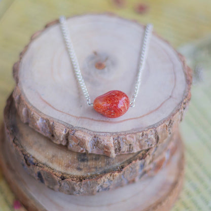 Orange Carnelian Tumble Necklace