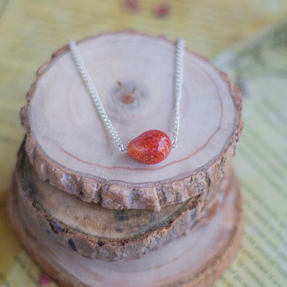 Orange Carnelian Tumble Necklace