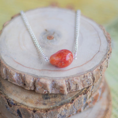 Orange Carnelian Tumble Necklace