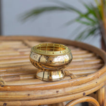 Load image into Gallery viewer, Brass metal Incense Burner with golden finish
