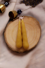 Load image into Gallery viewer, Mini Bees Wax Hand dipped Altar Candles - Set of 2 | Unscented
