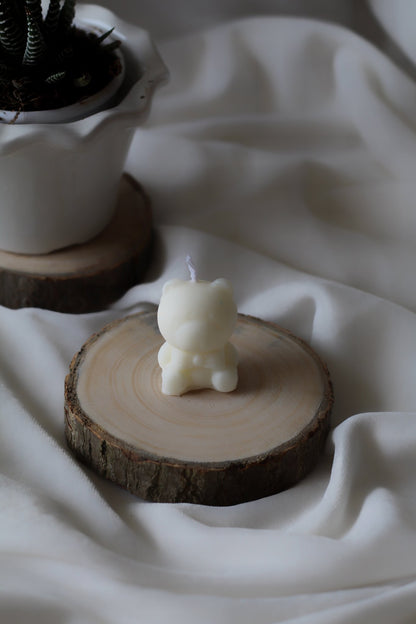 White Mini Teddy Soy Candle - Set of 2