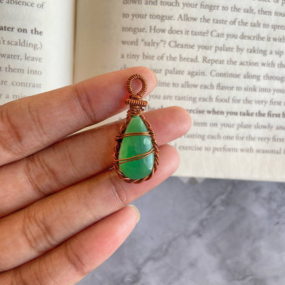 Chryscolla copper wire wrapped pendnat