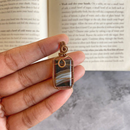 Sulemani Hakik Copper wire wrapped pendant