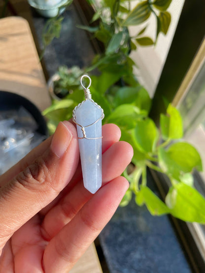 Angelite Point Pendant | Stone to Connect with Spirit Guides