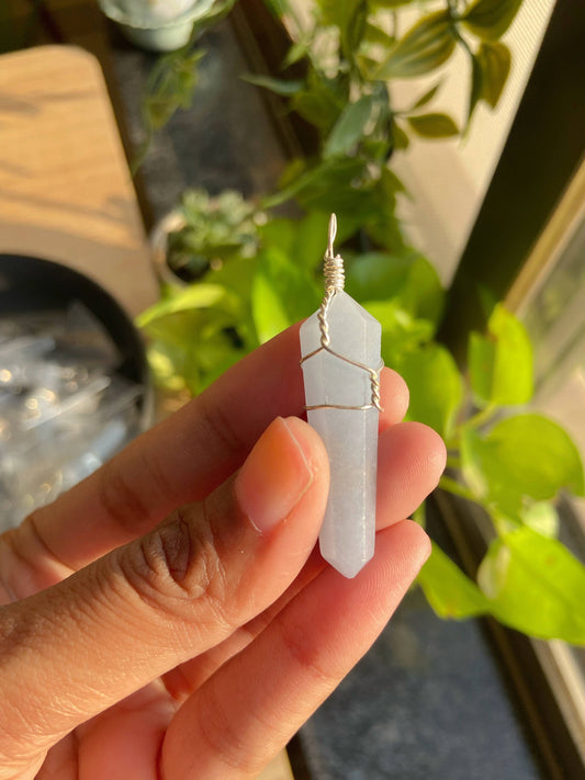 Angelite Point Pendant | Stone to Connect with Spirit Guides