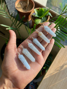 Angelite Point Pendant | Stone to Connect with Spirit Guides