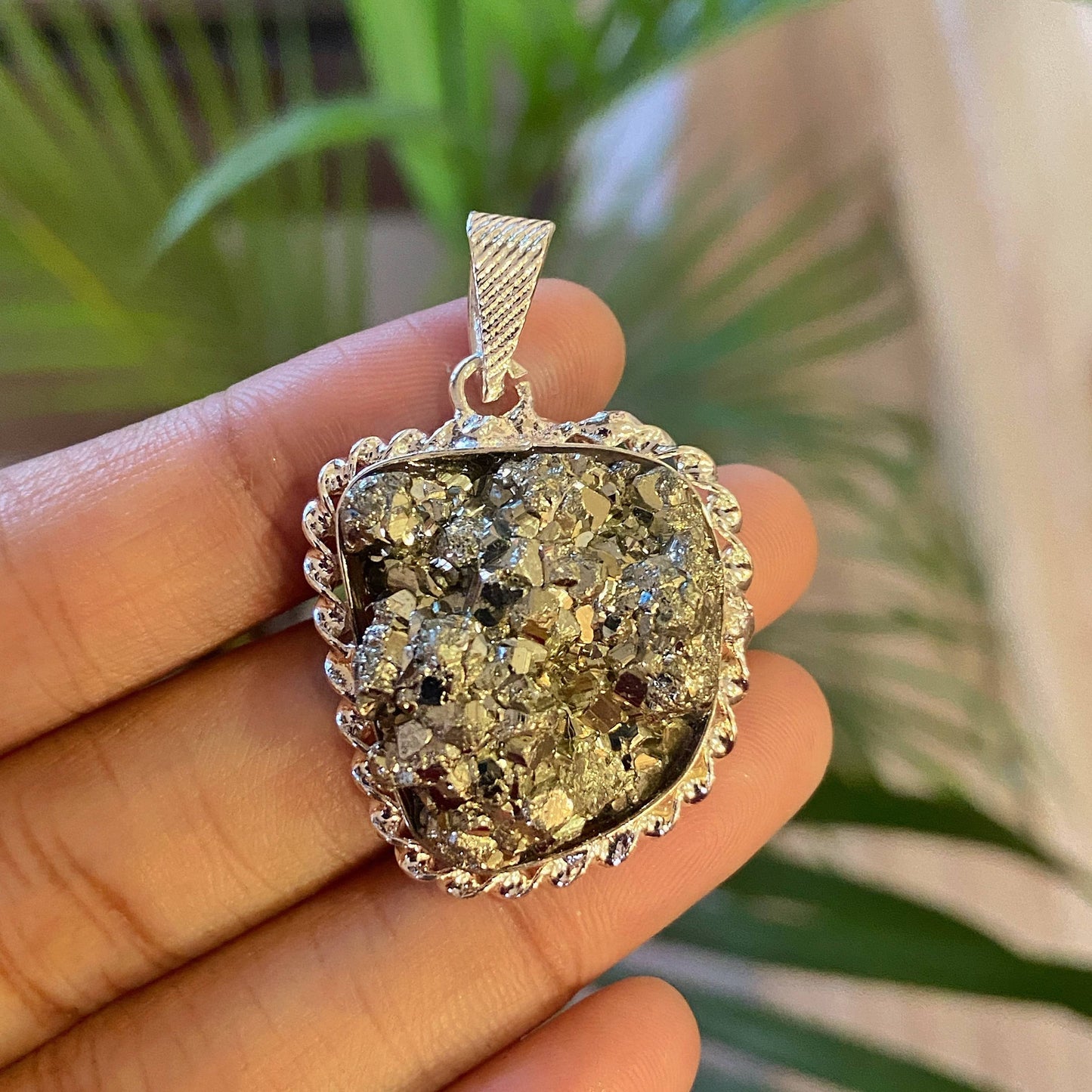 Raw Pyrite Cluster (Peruvian) Pendant