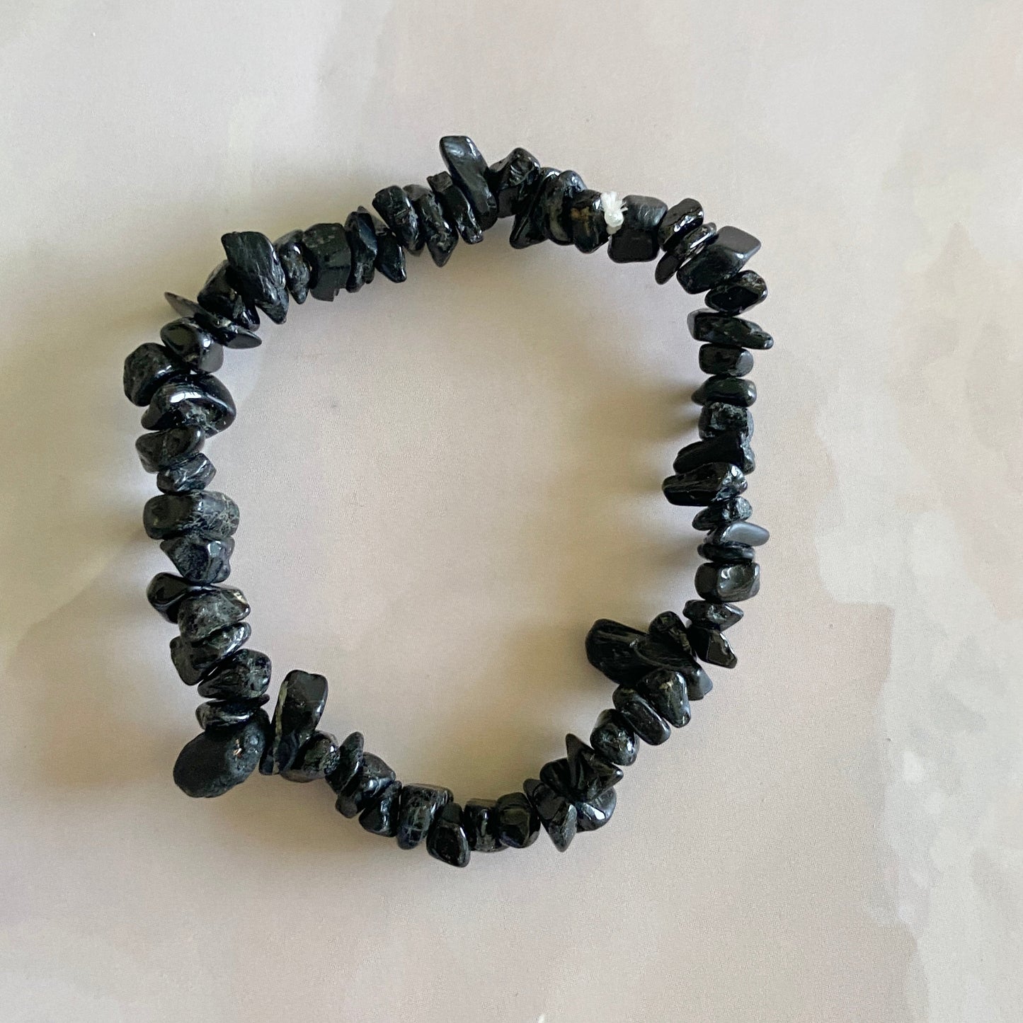 Black Tourmaline Chips Bracelet | Grounding & Protection