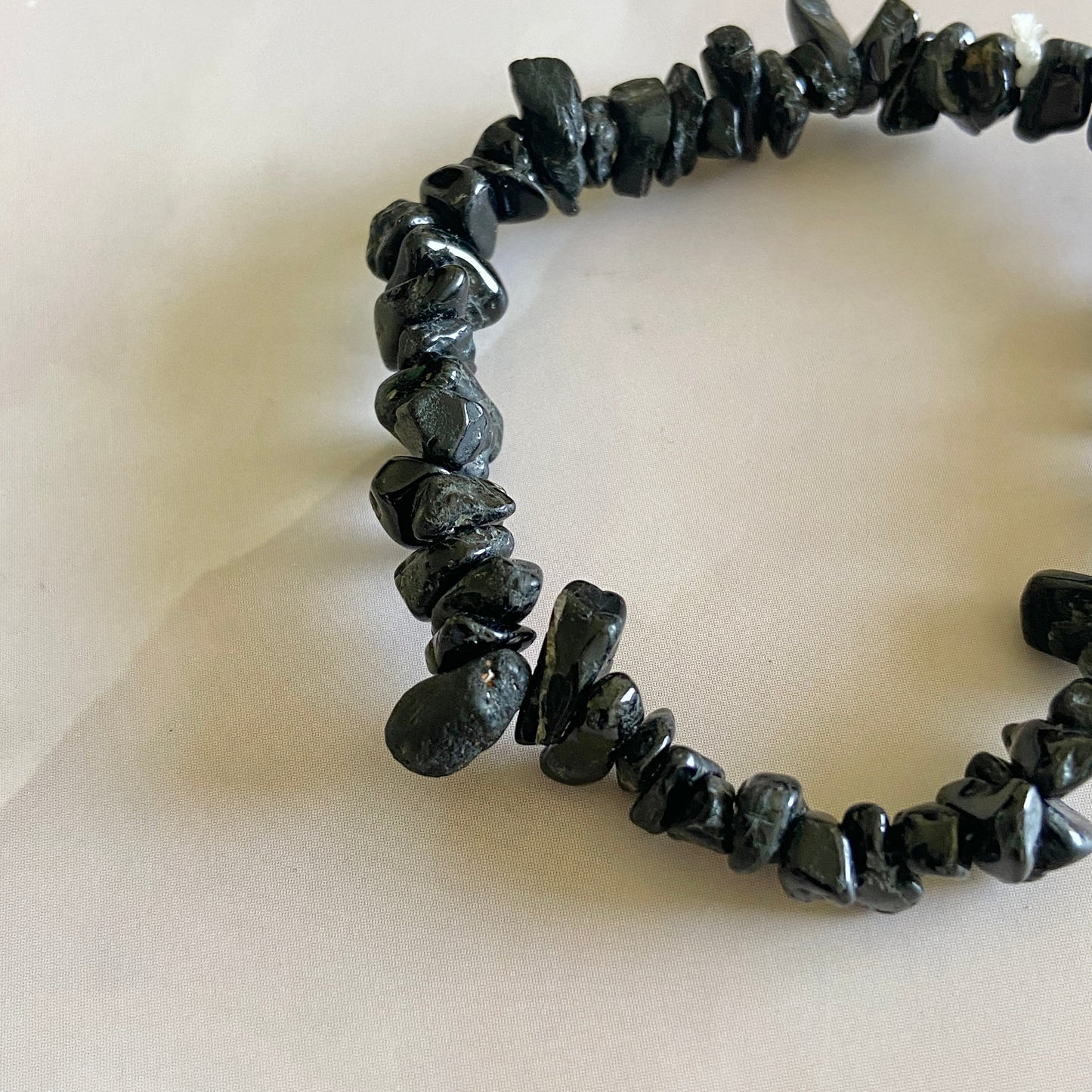 Black Tourmaline Chips Bracelet | Grounding & Protection